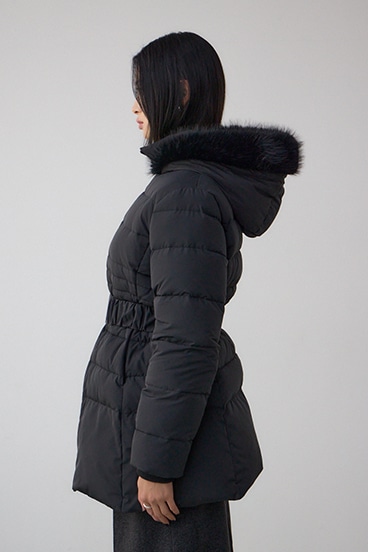 VENUS フードファーベルト付ミドルダウンコート 詳細画像
