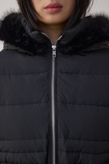 VENUS フードファーベルト付ミドルダウンコート 詳細画像