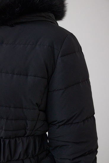 VENUS フードファーベルト付ミドルダウンコート 詳細画像