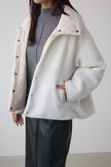 リバーシブルキルティングボアブルゾン