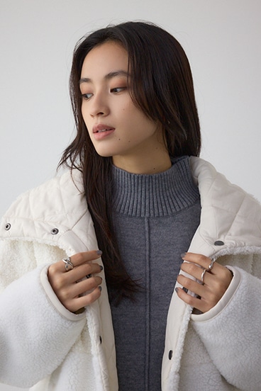 リバーシブルキルティングボアブルゾン