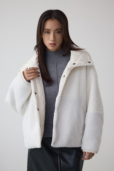 リバーシブルキルティングボアブルゾン 詳細画像