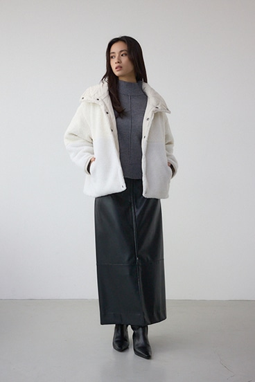 リバーシブルキルティングボアブルゾン 詳細画像