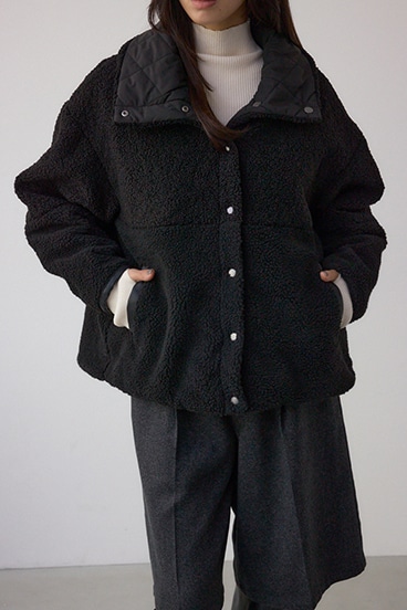 リバーシブルキルティングボアブルゾン