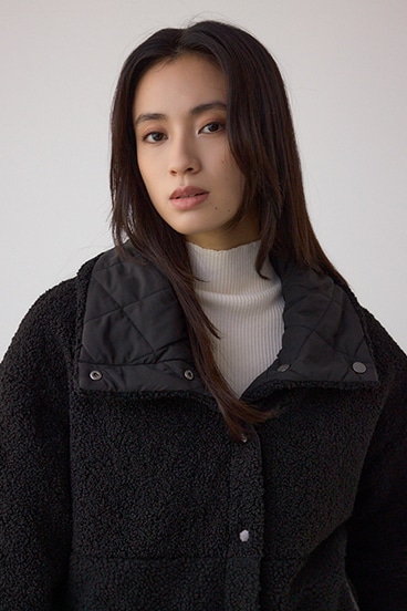 リバーシブルキルティングボアブルゾン