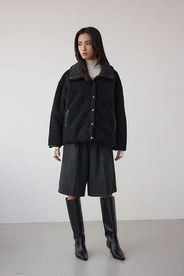 リバーシブルキルティングボアブルゾン 詳細画像