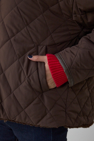 リバーシブルキルティングボアブルゾン 詳細画像