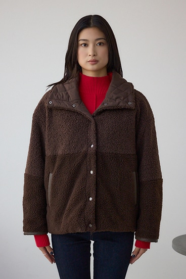 リバーシブルキルティングボアブルゾン 詳細画像