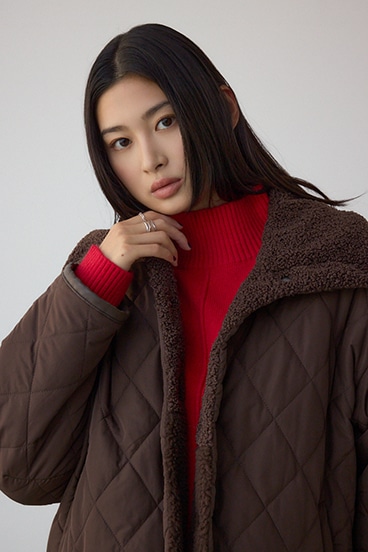 リバーシブルキルティングボアブルゾン