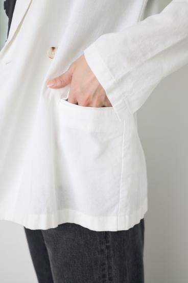 フレンチリネンCOOLMAXテーラードジャケット 詳細画像