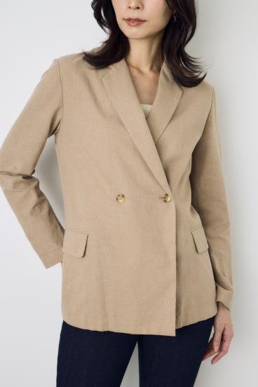 フレンチリネンCOOLMAXテーラードジャケット 詳細画像