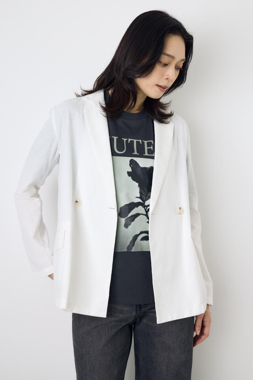 フレンチリネンCOOLMAXテーラードジャケット