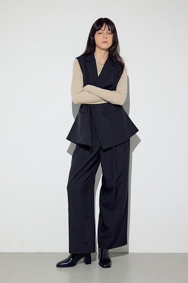 ベーシックタックワイドパンツ 詳細画像