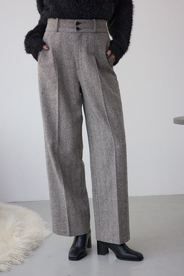 ヘリンボーンワイドパンツ