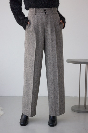 ヘリンボーンワイドパンツ