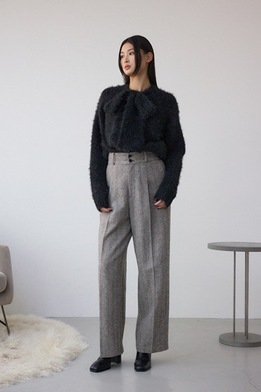 ヘリンボーンワイドパンツ 詳細画像