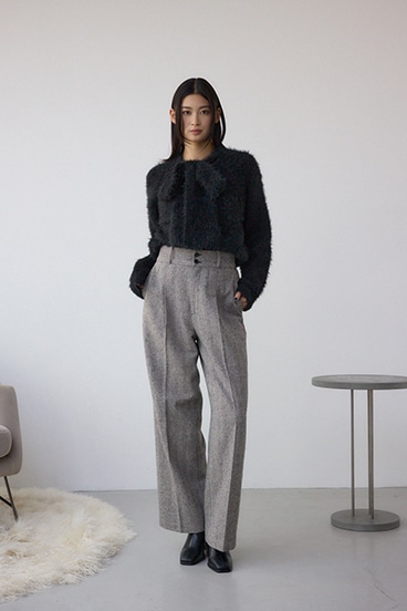 ヘリンボーンワイドパンツ 詳細画像