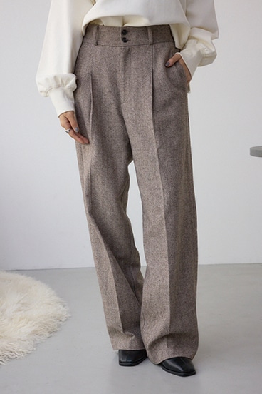 ヘリンボーンワイドパンツ