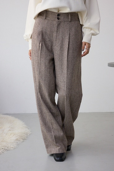 ヘリンボーンワイドパンツ
