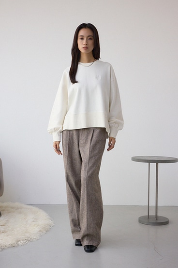 ヘリンボーンワイドパンツ 詳細画像