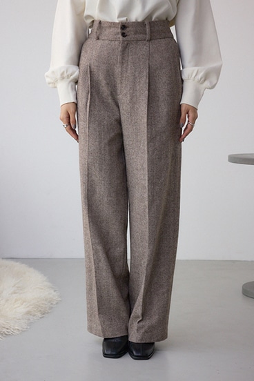 ヘリンボーンワイドパンツ 詳細画像