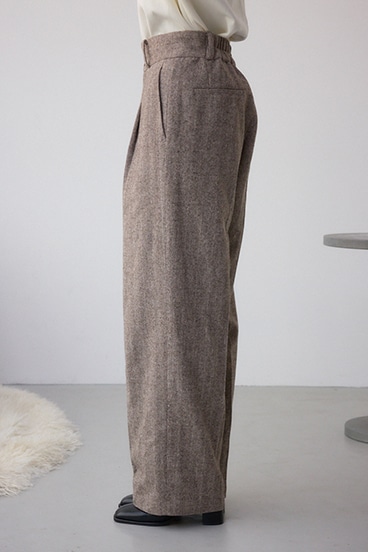 ヘリンボーンワイドパンツ 詳細画像