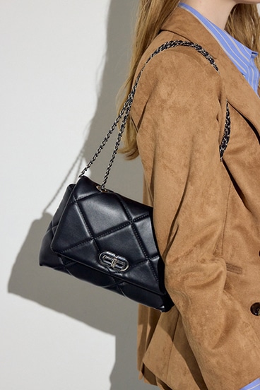 【SS先行アイテム】キルティングデザインフラップバッグ