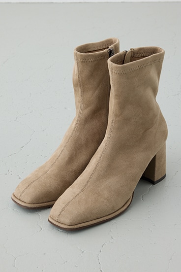 フェイクスエードショートストレッチブーツ