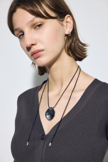 メタルプレートコードネックレス