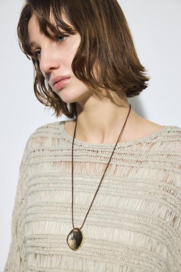 メタルプレートコードネックレス