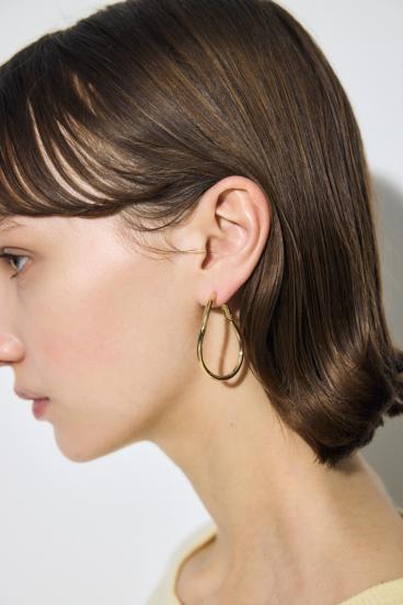 ニュアンスカーブビッグフープピアス