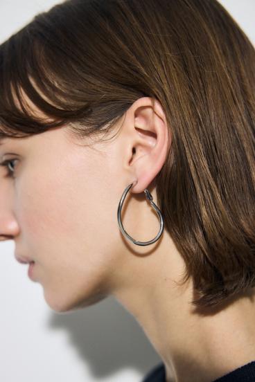 ニュアンスカーブビッグフープピアス