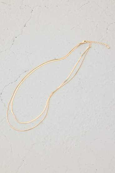 スネークチェーン2連ネックレス 詳細画像