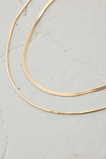 スネークチェーン2連ネックレス 詳細画像