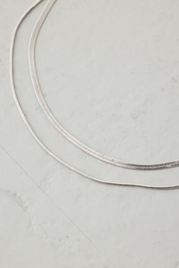 スネークチェーン2連ネックレス 詳細画像