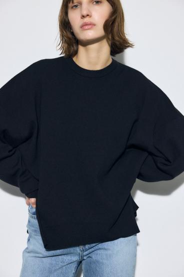 裾スリットニュアンスニットトップス