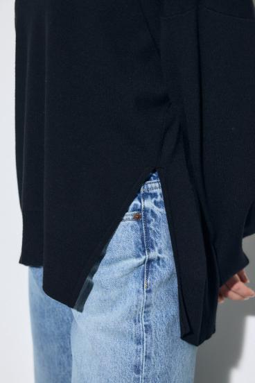 裾スリットニュアンスニットトップス 詳細画像