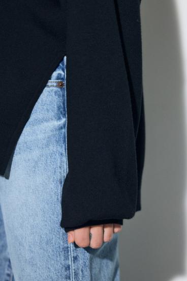 裾スリットニュアンスニットトップス 詳細画像