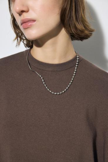 裾スリットニュアンスニットトップス 詳細画像