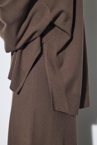 裾スリットニュアンスニットトップス 詳細画像