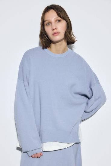 裾スリットニュアンスニットトップス