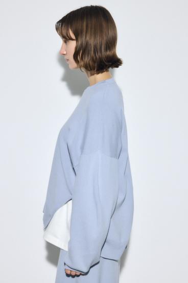 裾スリットニュアンスニットトップス 詳細画像