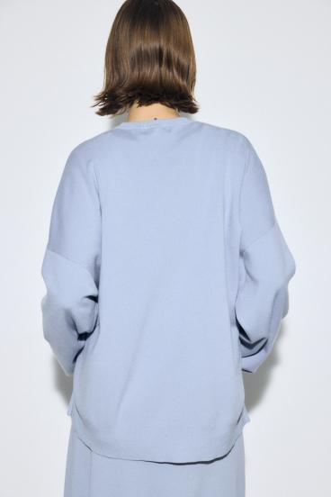 裾スリットニュアンスニットトップス 詳細画像