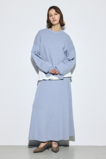 裾スリットニュアンスニットトップス 詳細画像