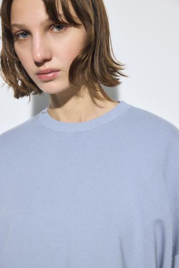 裾スリットニュアンスニットトップス 詳細画像