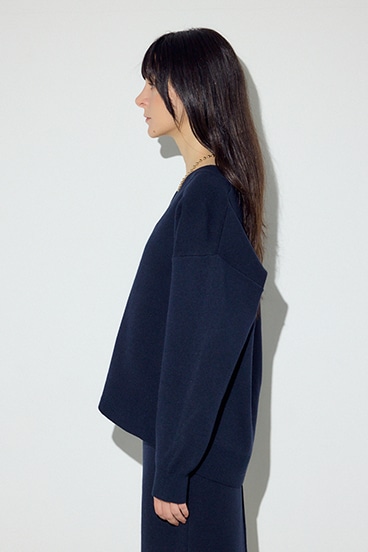 スウェットライクVネックニット 詳細画像