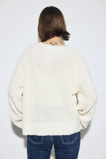 畔編みリラックスニットトップス 詳細画像