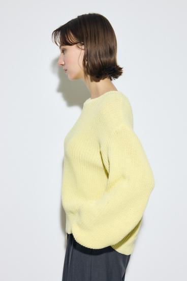 畔編みリラックスニットトップス