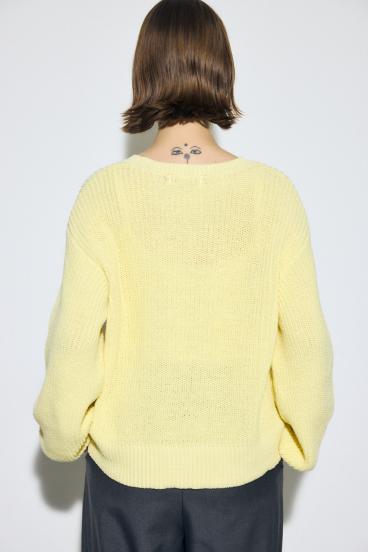 畔編みリラックスニットトップス 詳細画像