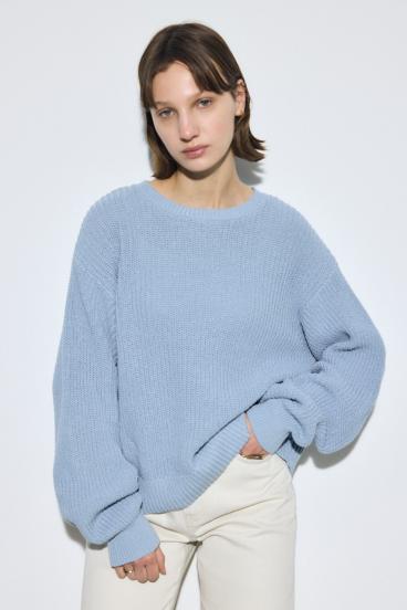 畔編みリラックスニットトップス